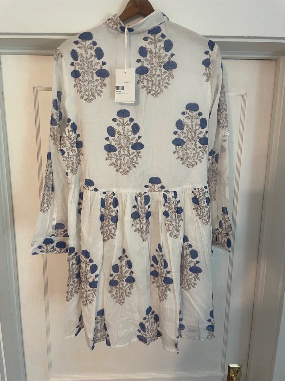 New Tuckernuck Oliphant Laguana Blue Long Sleeve Mini Shirt Dress size Large - Picture 8 of 15